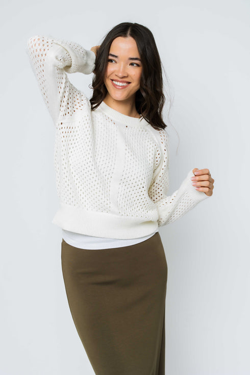 Ellie-Pointelle Pullover